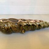 Long ashtray with barbotine shell