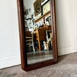 Full-length rectangular mirror in dark wood