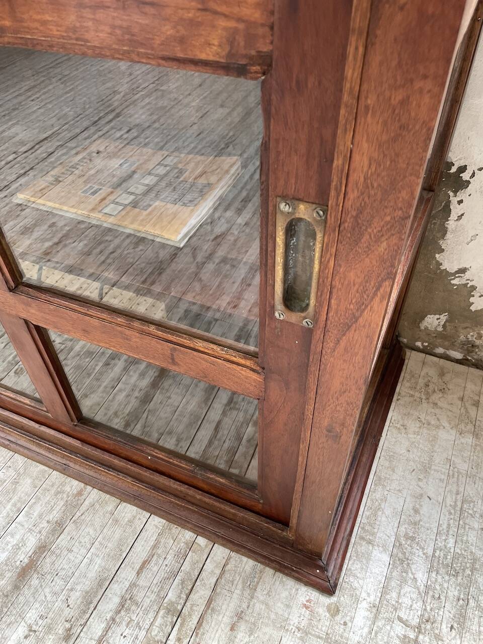 Enfilade portes coulissantes vitrées acajou