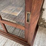 Mahogany sideboard with sliding glass doors