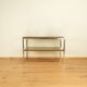 Television shelf, chrome frame with 2 levels, vintage from the 60s