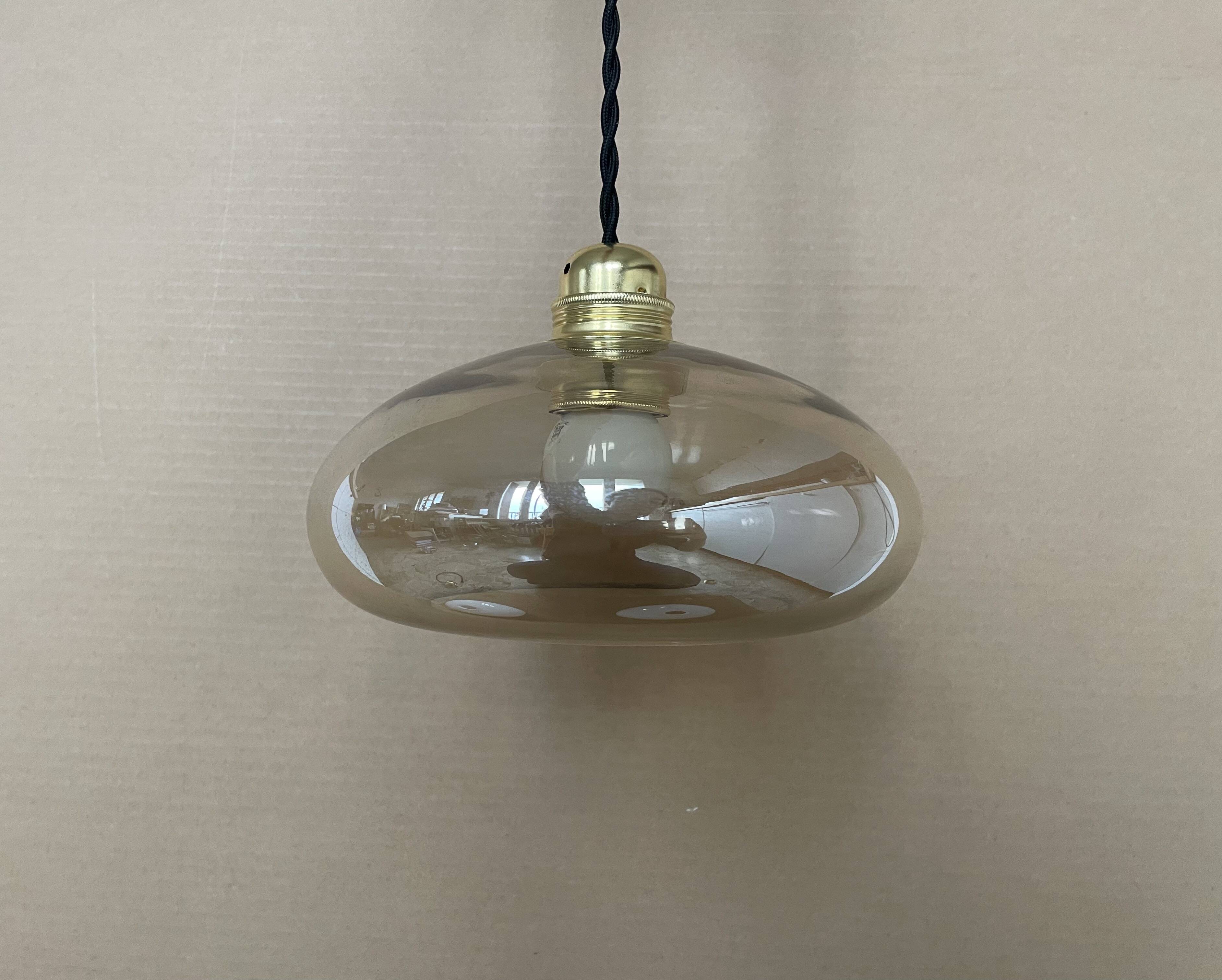 Antique amber glass pendant light