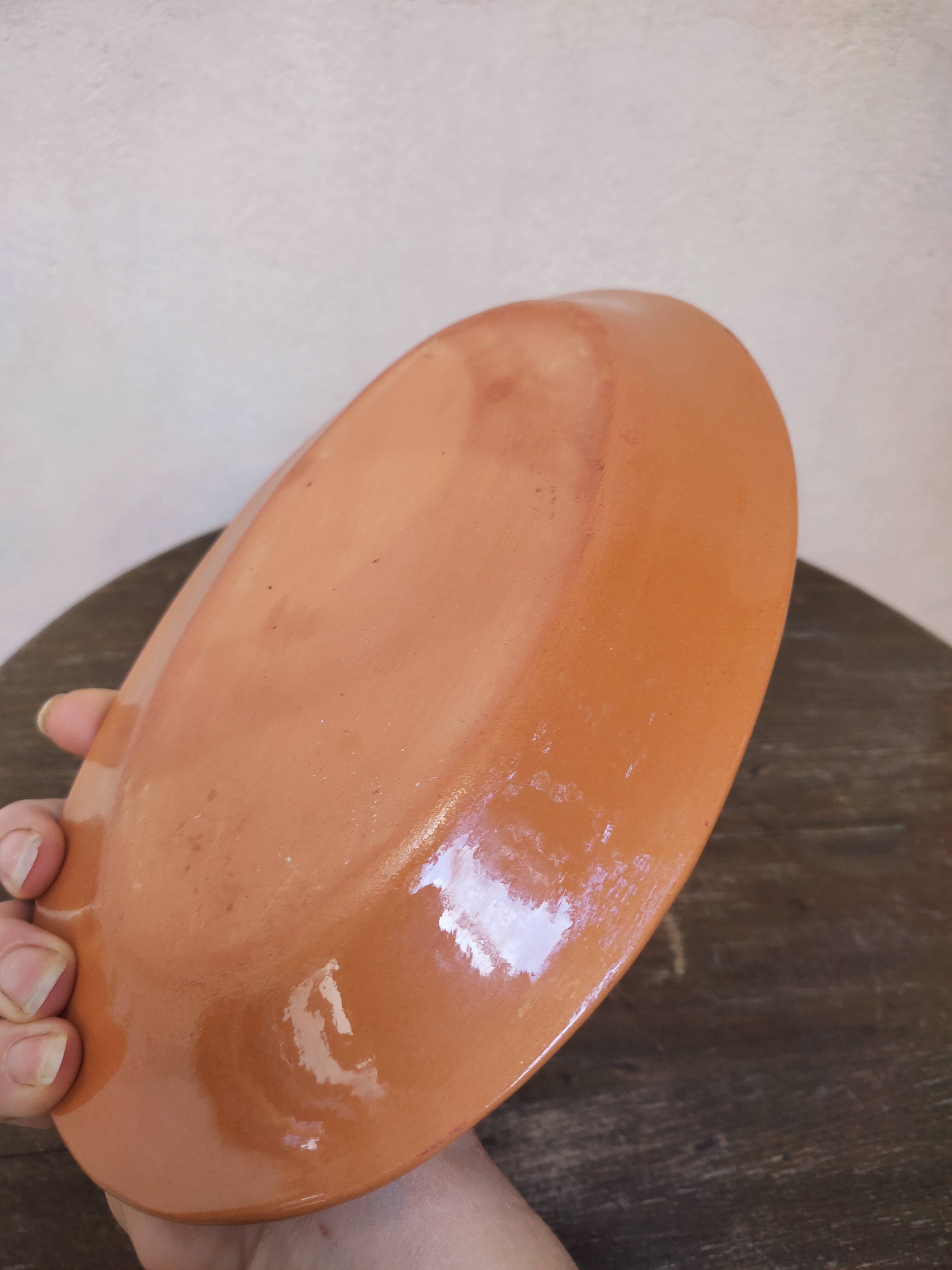 Oval ceramic dish Signed