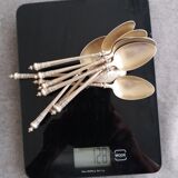 Series of 10 teaspoons in sterling silver vermilled in russian style