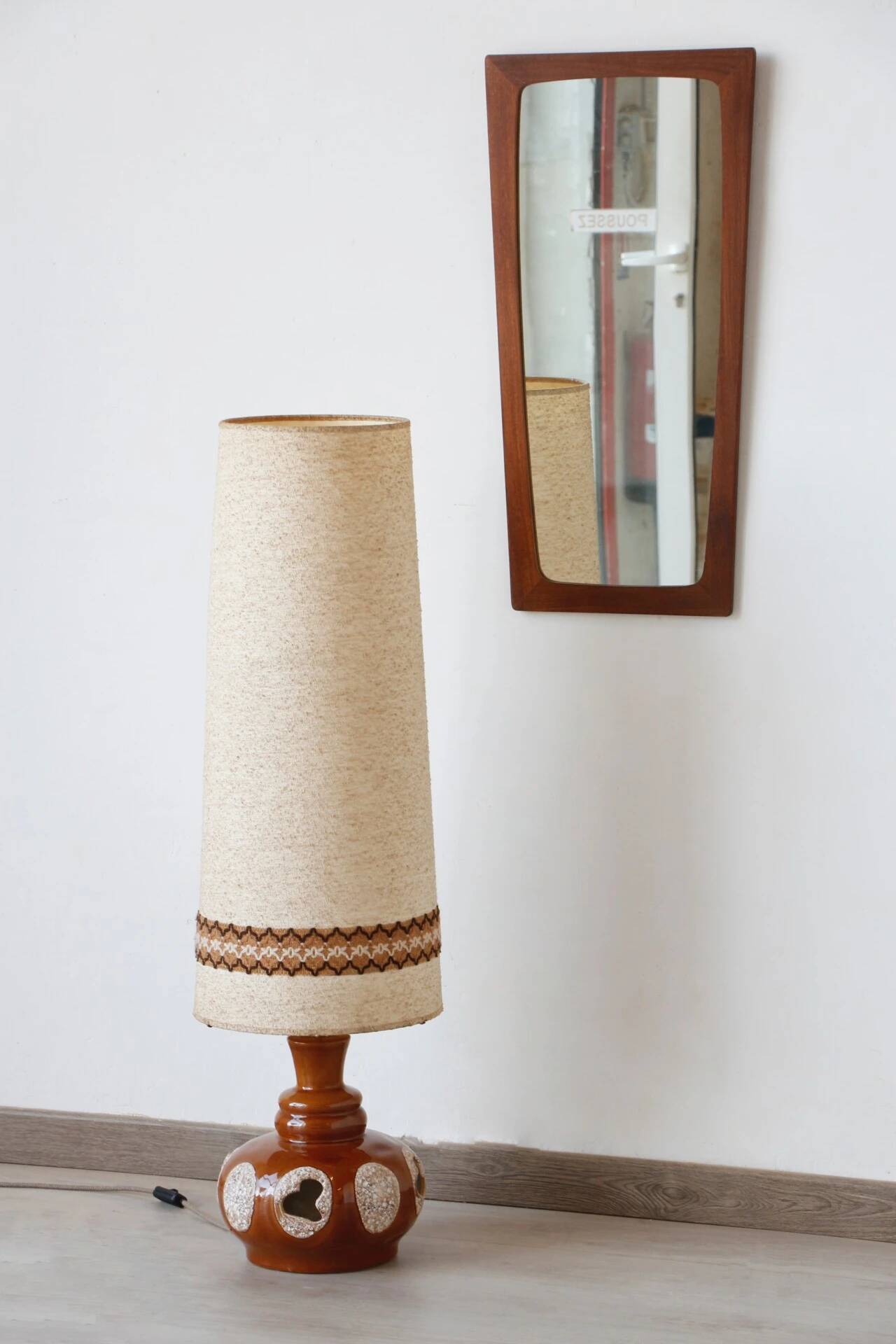 Vintage 70s ceramic lamp – retro light fixture