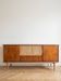 Buffet vintage scandinave en bois avec marqueterie