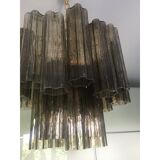 Murano style glass chandelier in Fume'Color, set of 2 or a pair of chandeliers