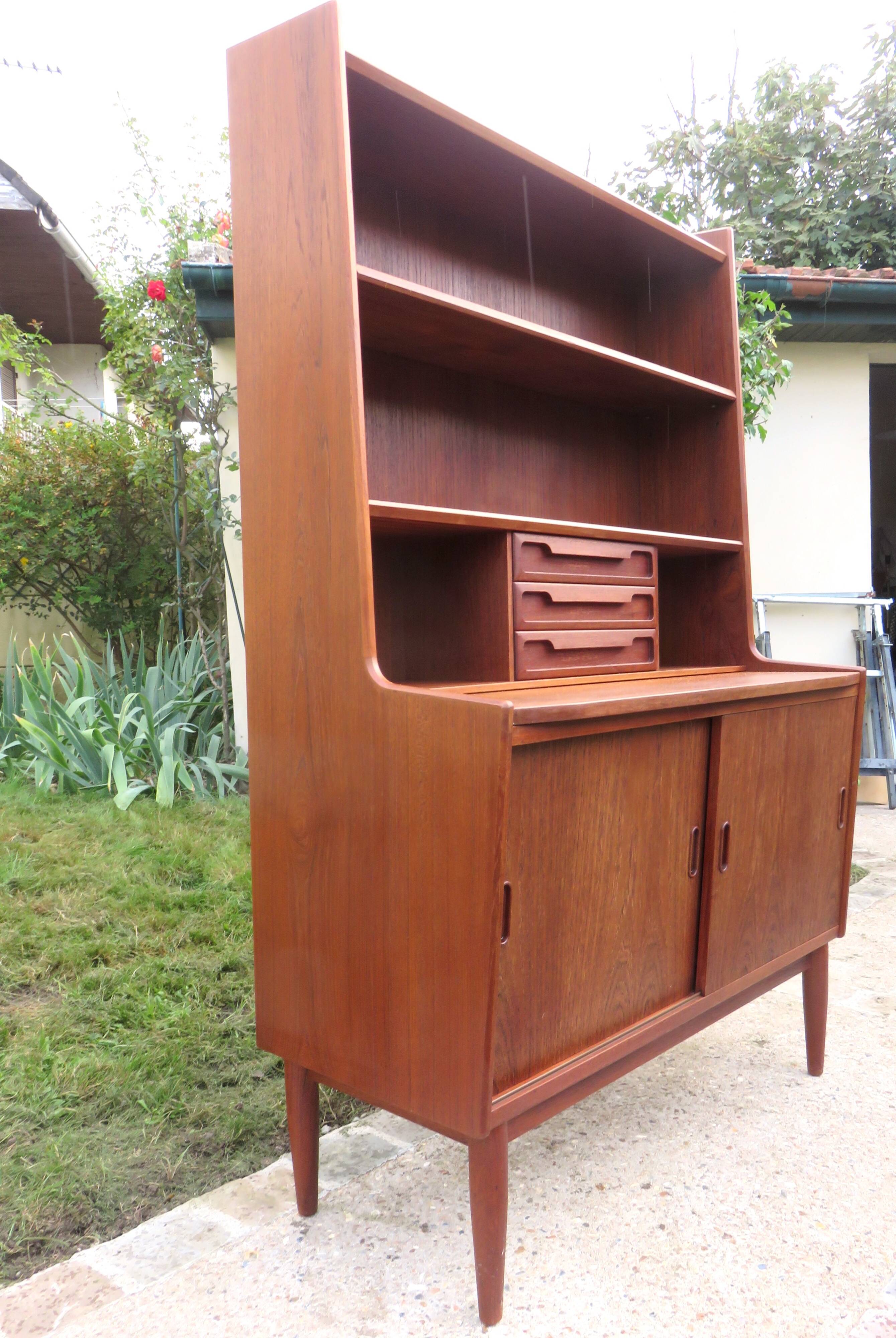 Teak writing desk by the Larsen brothers, Denmark 1960