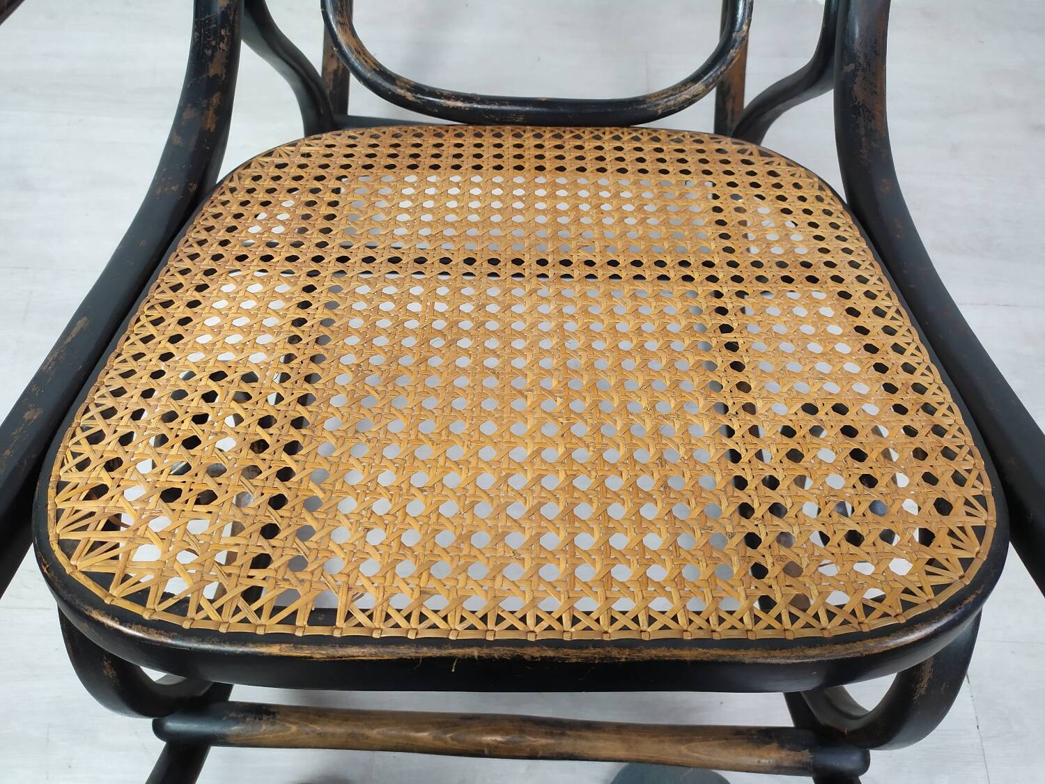 Black curved wood rocking chair