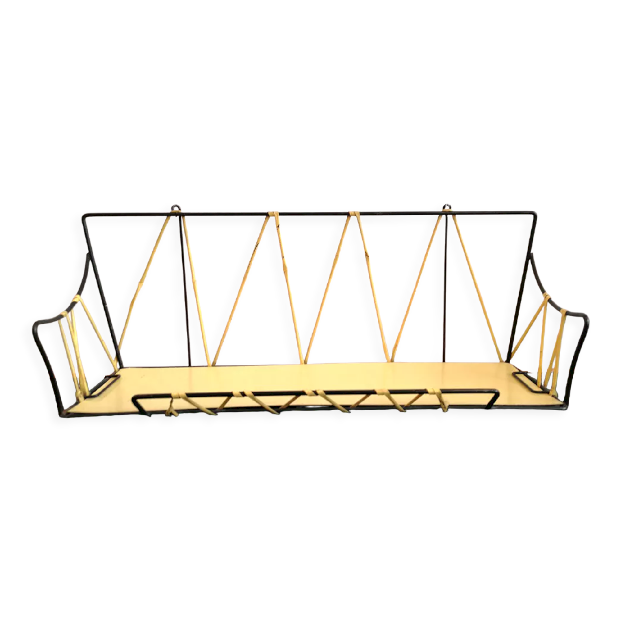 Etagère métal formica et scoubidou 1960