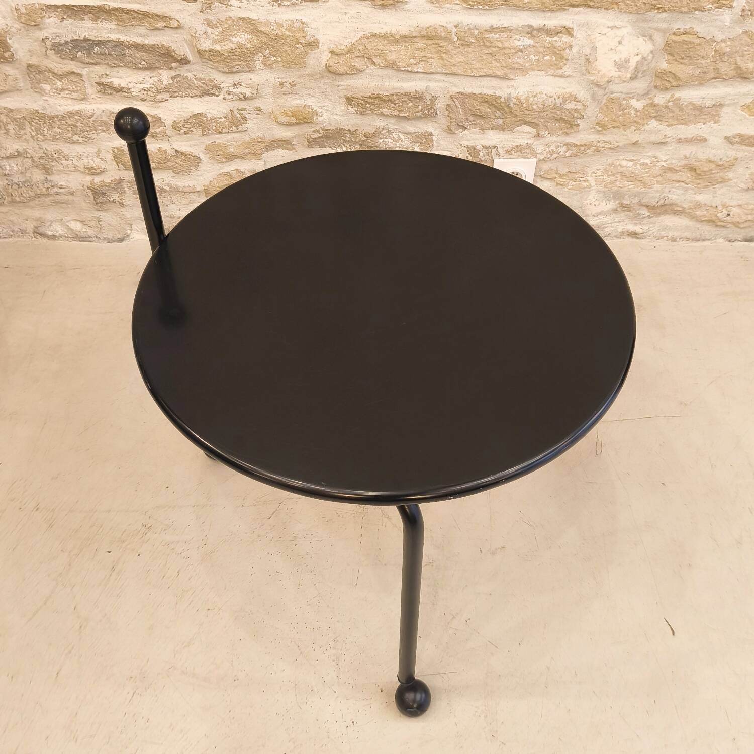 Foldable metal side table, design by Tord Bjorklund, Ikea.
