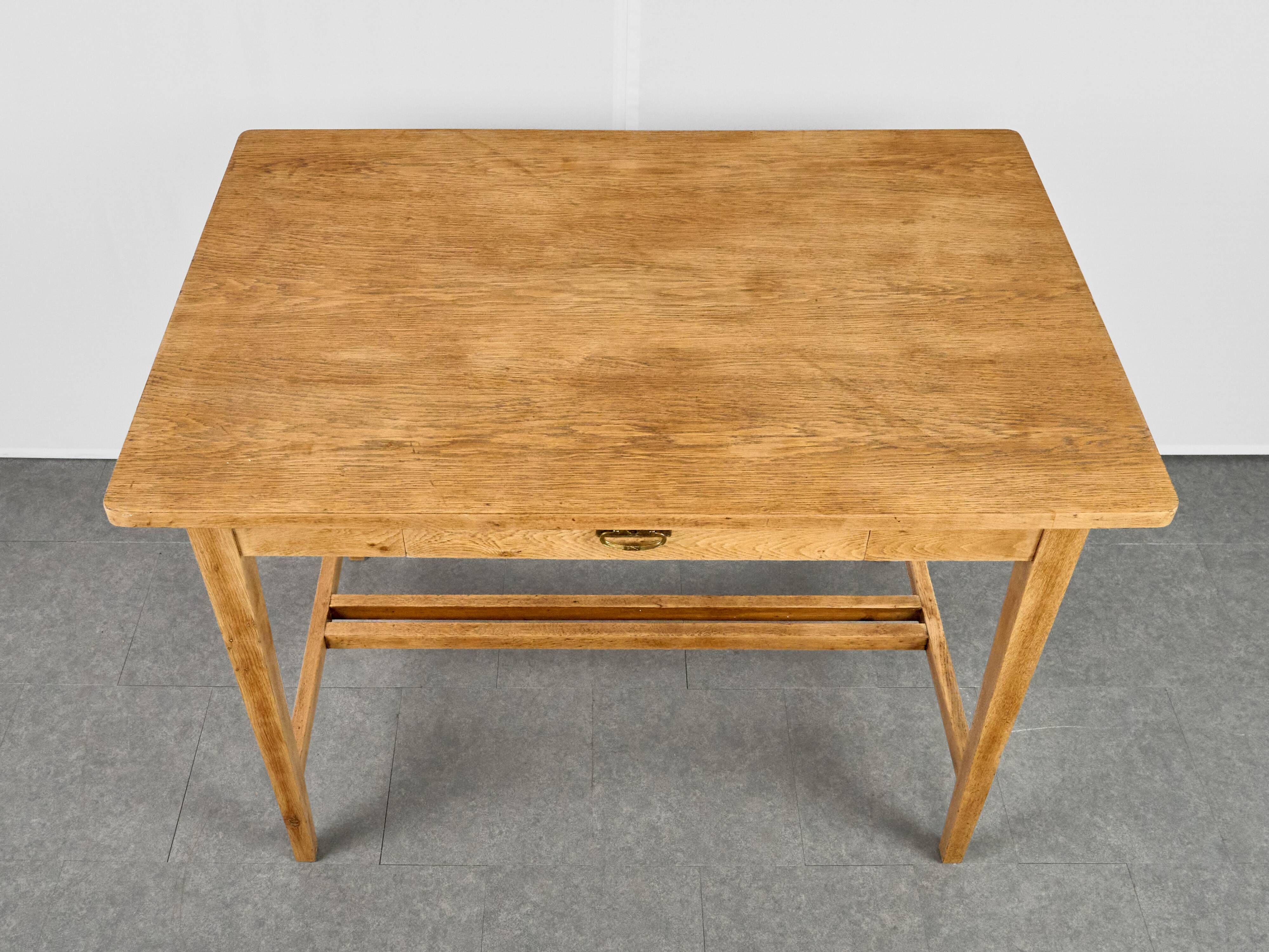 Vintage Oak Table, Czechoslovakia