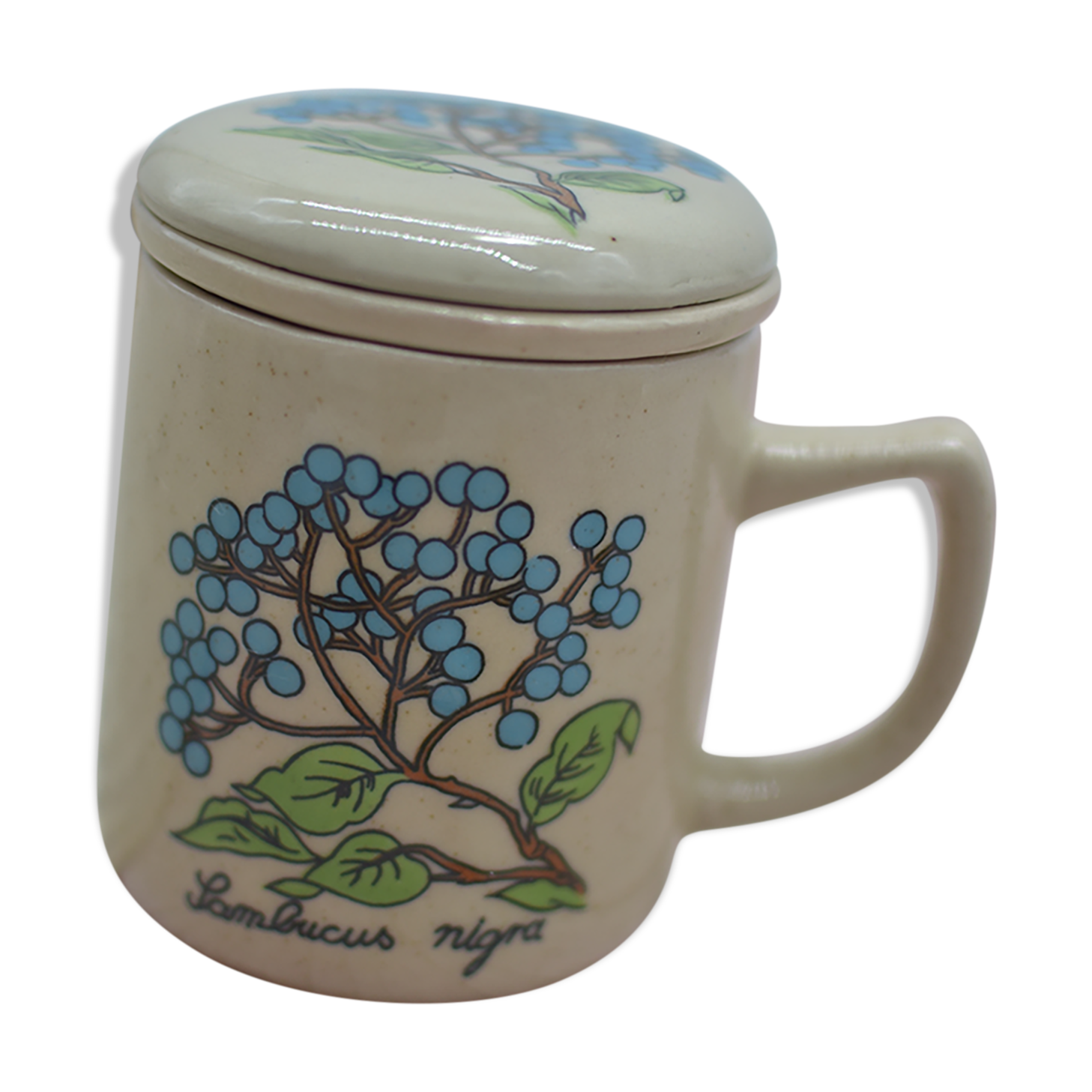 Vintage sandstone teapot with infuser