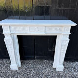 Louis XV style fireplace in white Carrara marble circa 1880