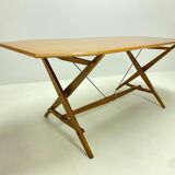 Table à manger Tl2 Cavalletto en frêne par Franco Albini pour Poggi, 1950
