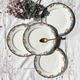 4 Digoin opaque porcelain plates with floral pattern "3984"
