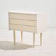 White painted nightstand with three drawers