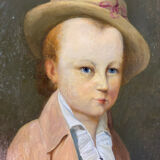 Oil on canvas oval late eighteenth portrait from château de Brialy