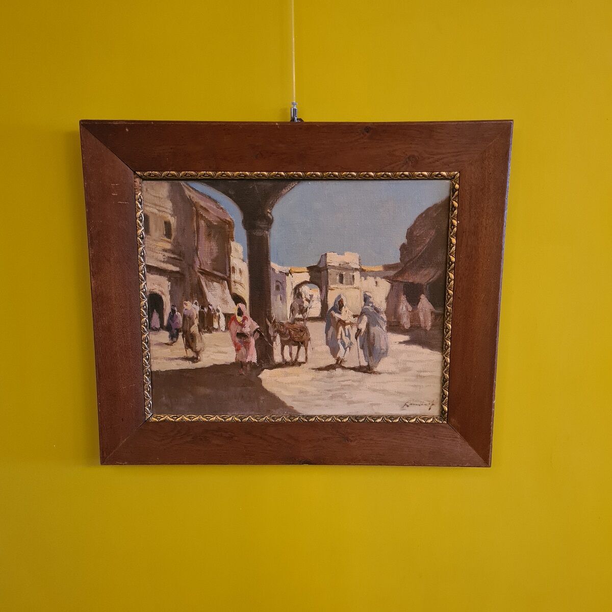Antique Painting Oriental Scene, 1900s