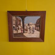 Antique Painting Oriental Scene, 1900s