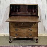 1930s English curved mahogany back desk