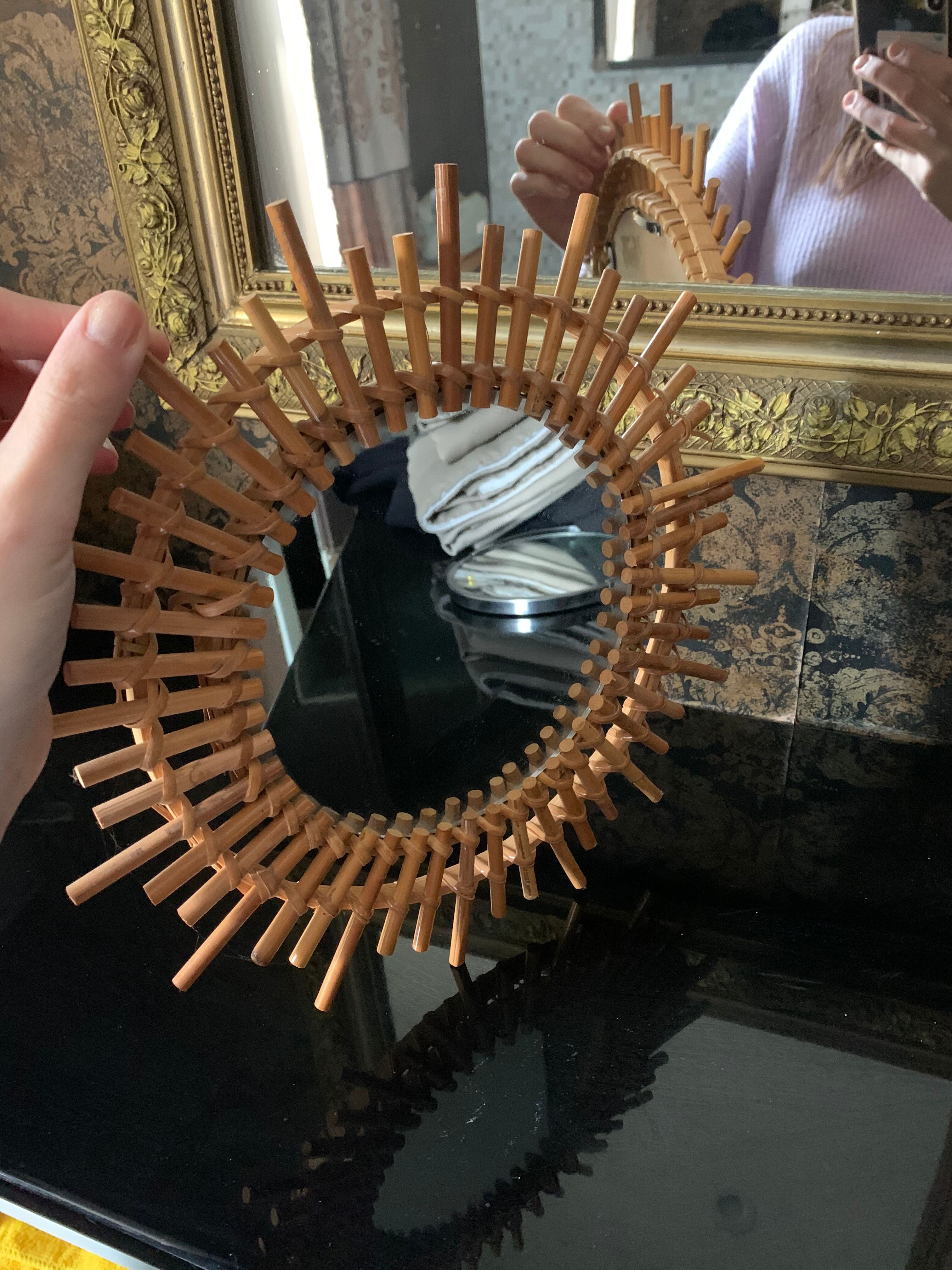 Rattan mirror