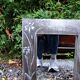 Vintage 70s Art Nouveau style hand-embossed tin wall mirror