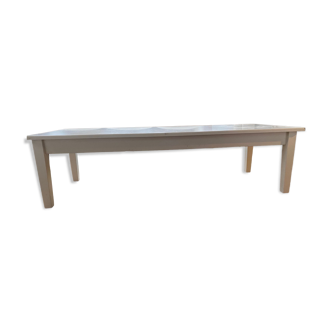 Table basse blanche bois massif