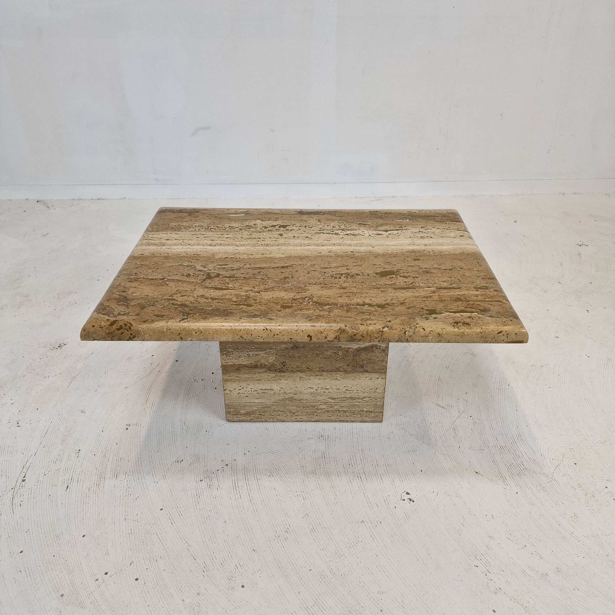 Italian coffee or side table in travertine, 1980s