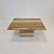 Italian coffee or side table in travertine, 1980s