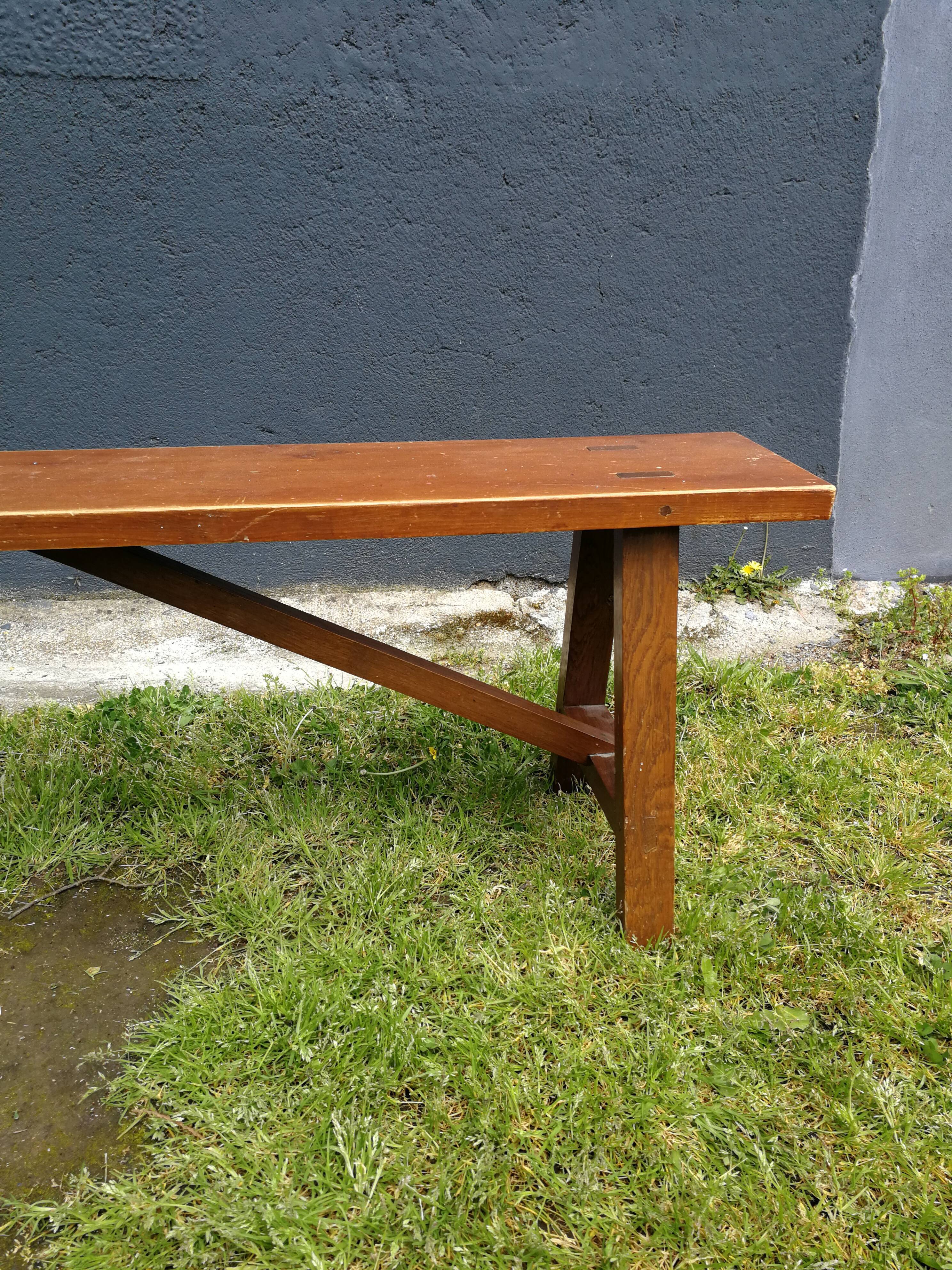 Rustic wooden bench 70's