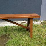 Rustic wooden bench 70's