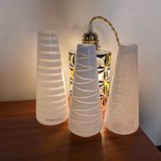 Trio of conical satin glass tulips, 1960s