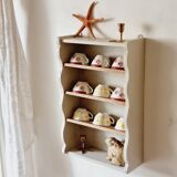 Linen-colored wooden shelf