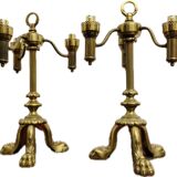 Superb large pair of 19th century candlestick lamps.