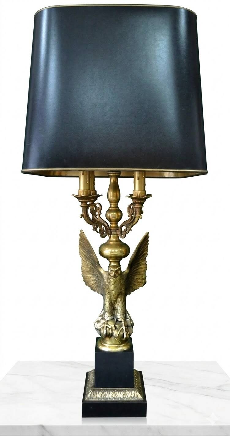 Empire Style Table Lamp Imperial Eagle deknut