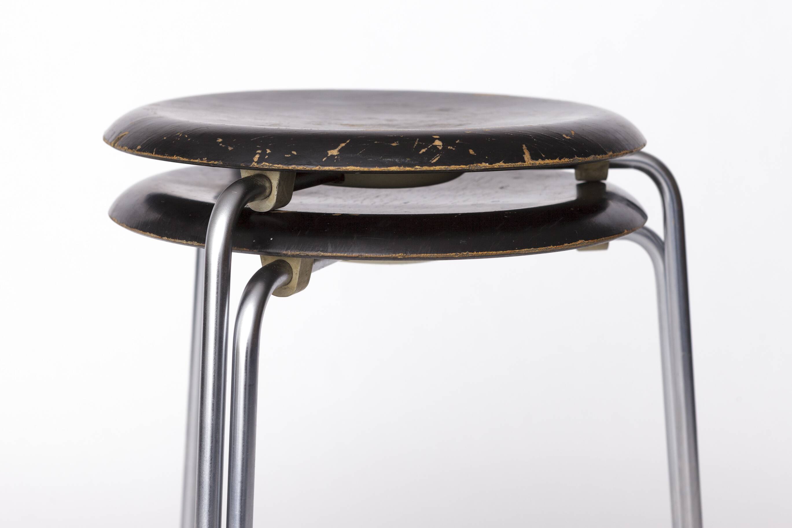 Pair of Arne Jacobsen Dot Stools 3170, 1950s Danish Design for Fritz Hansen