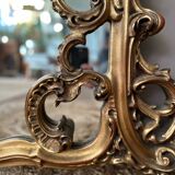 Antique mirror with carved gilded wood glazing beads 164x127