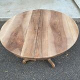 Table à manger ronde pied central extensible en chêne massif du 18ème 210