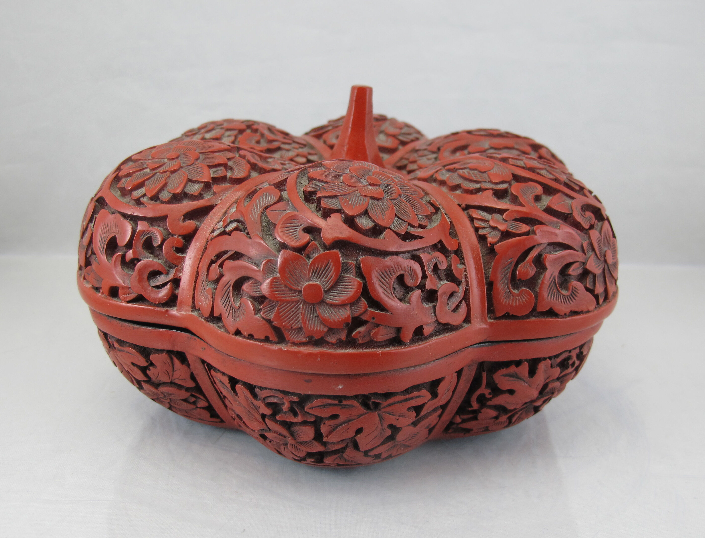 Old Chinese box in red lacquer Beijing China Asia