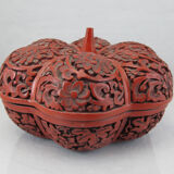 Old Chinese box in red lacquer Beijing China Asia