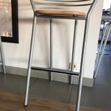 set of 5 stool year 80 in wood and metal