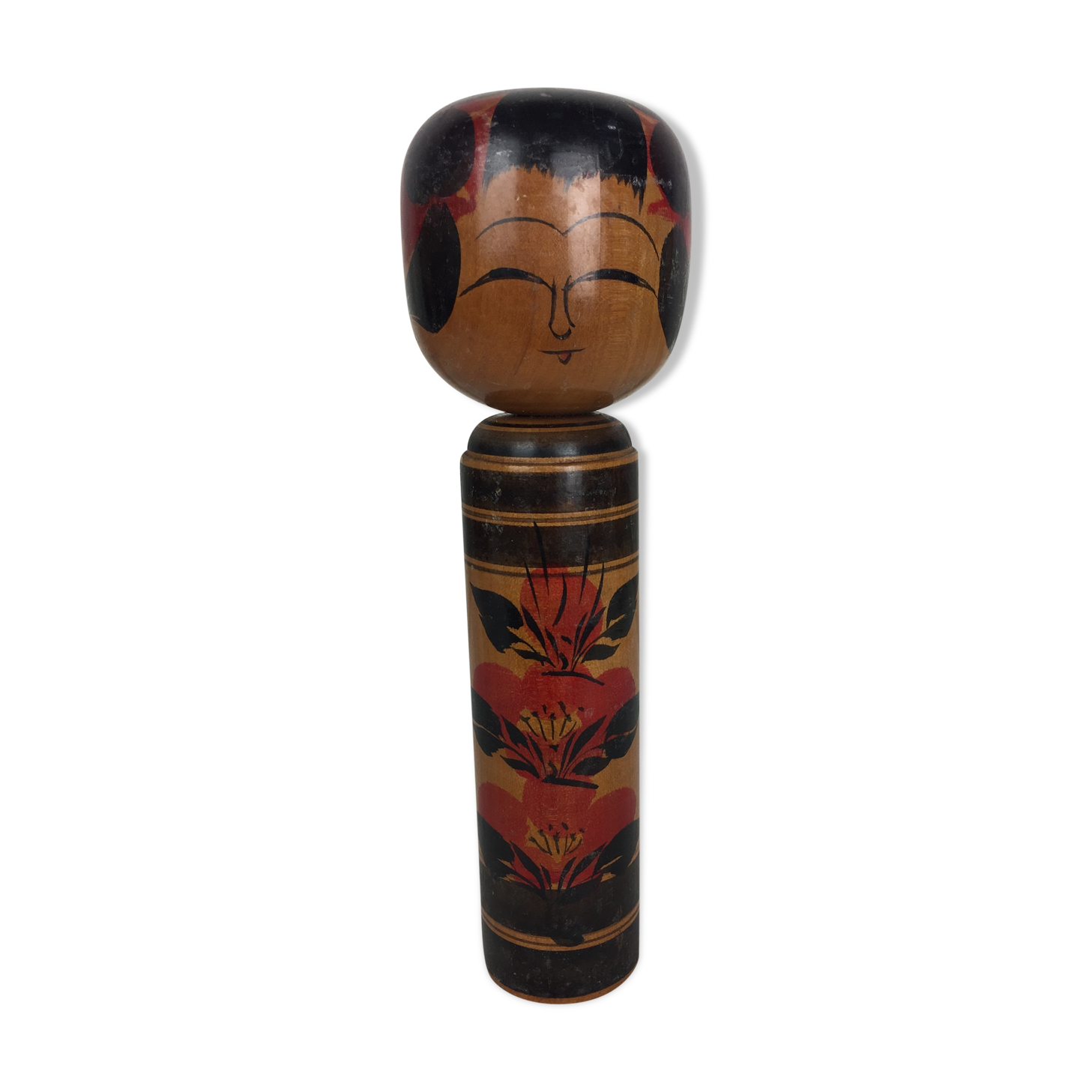 Japanese Kokeshi hand-painted doll from the 1960s