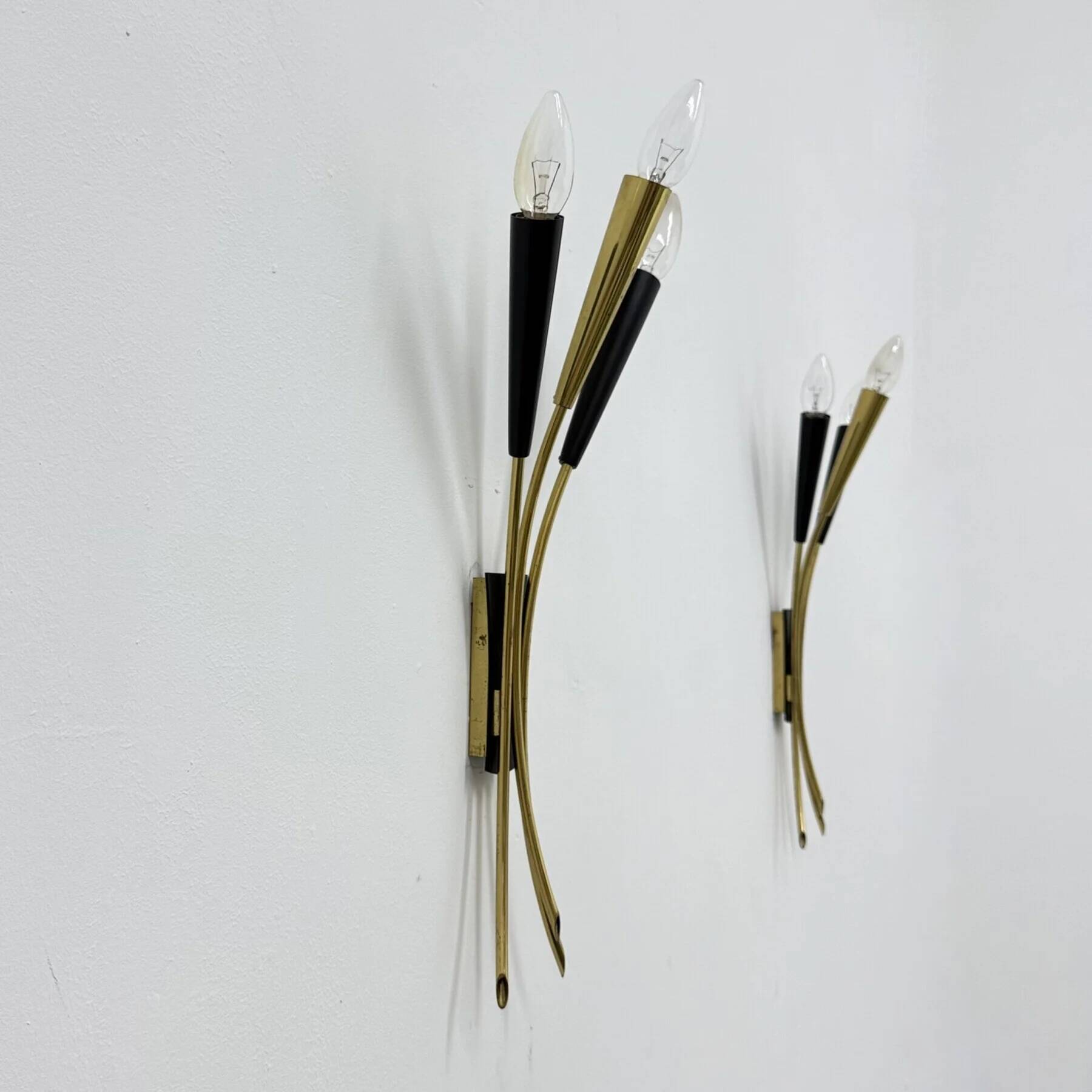 Mid-century Stillovo style brass wall light, 1950s