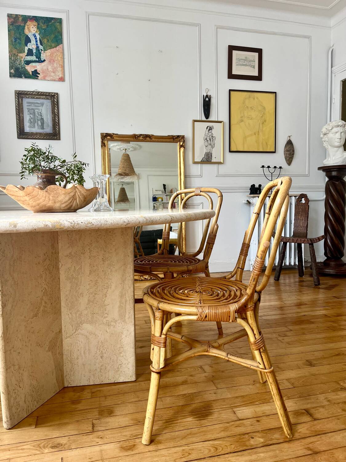 Pair of vintage rattan chairs