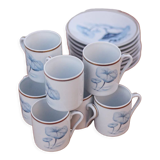 Lot de 8 tasses et soucoupes Deshoulieres porcelaine de Limoges