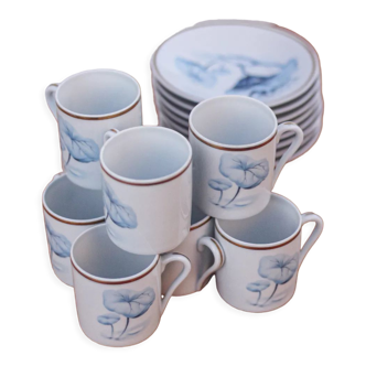 Set of 8 cups and saucers Deshoulieres Limoges