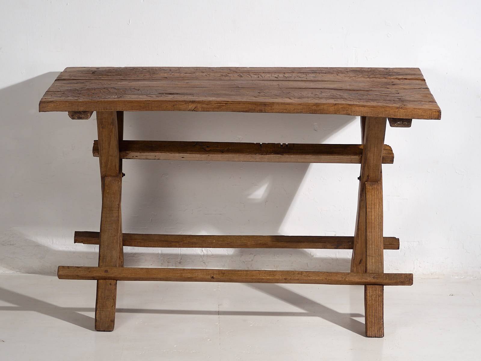 Antique X-shaped dining room table (c.1920) #16