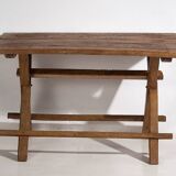 Antique X-shaped dining room table (c.1920) #16