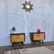 Pair of nightstands vintage bedside table compass legs